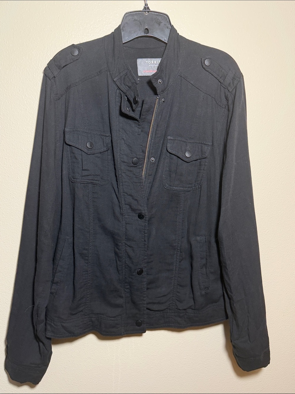 torrid Black Utility Field Jacket with Epaulets